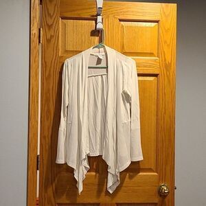 Design history womens white open flowy viscose cardigan‎ with mesh detail